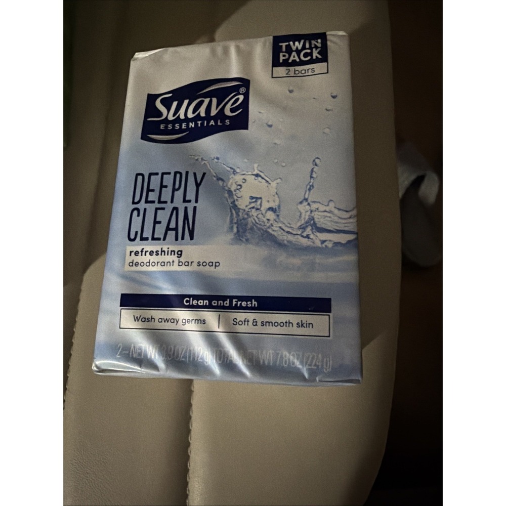 Twin Pack - 2 bars Suave Essentials Deeply Clean Bar 3.9 Oz Each